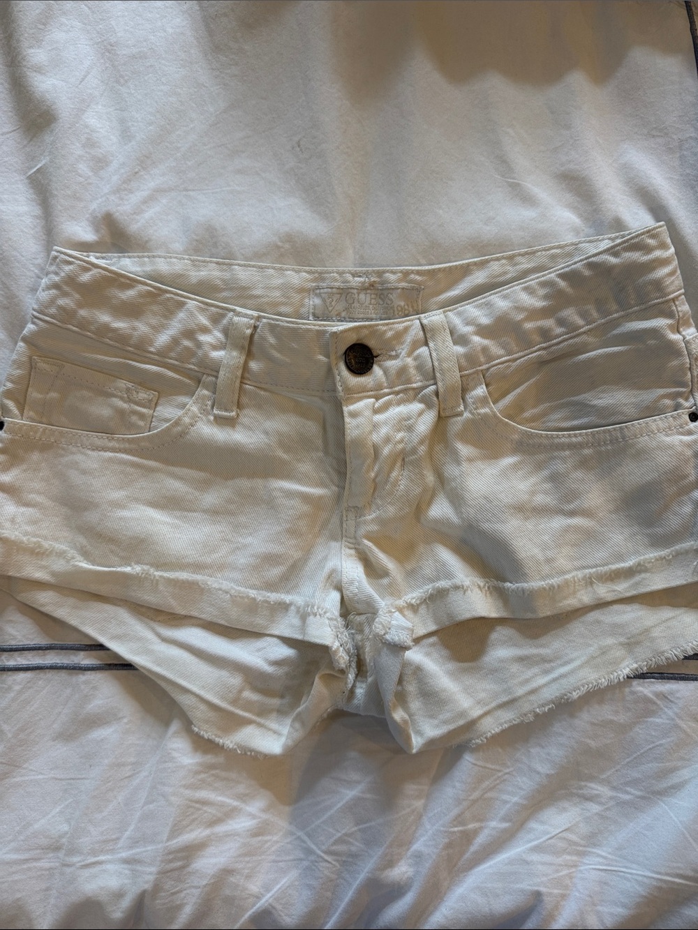 Guess Women’s White Denim Cutoff Shorts